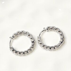 In and Out Moissanite Huggie